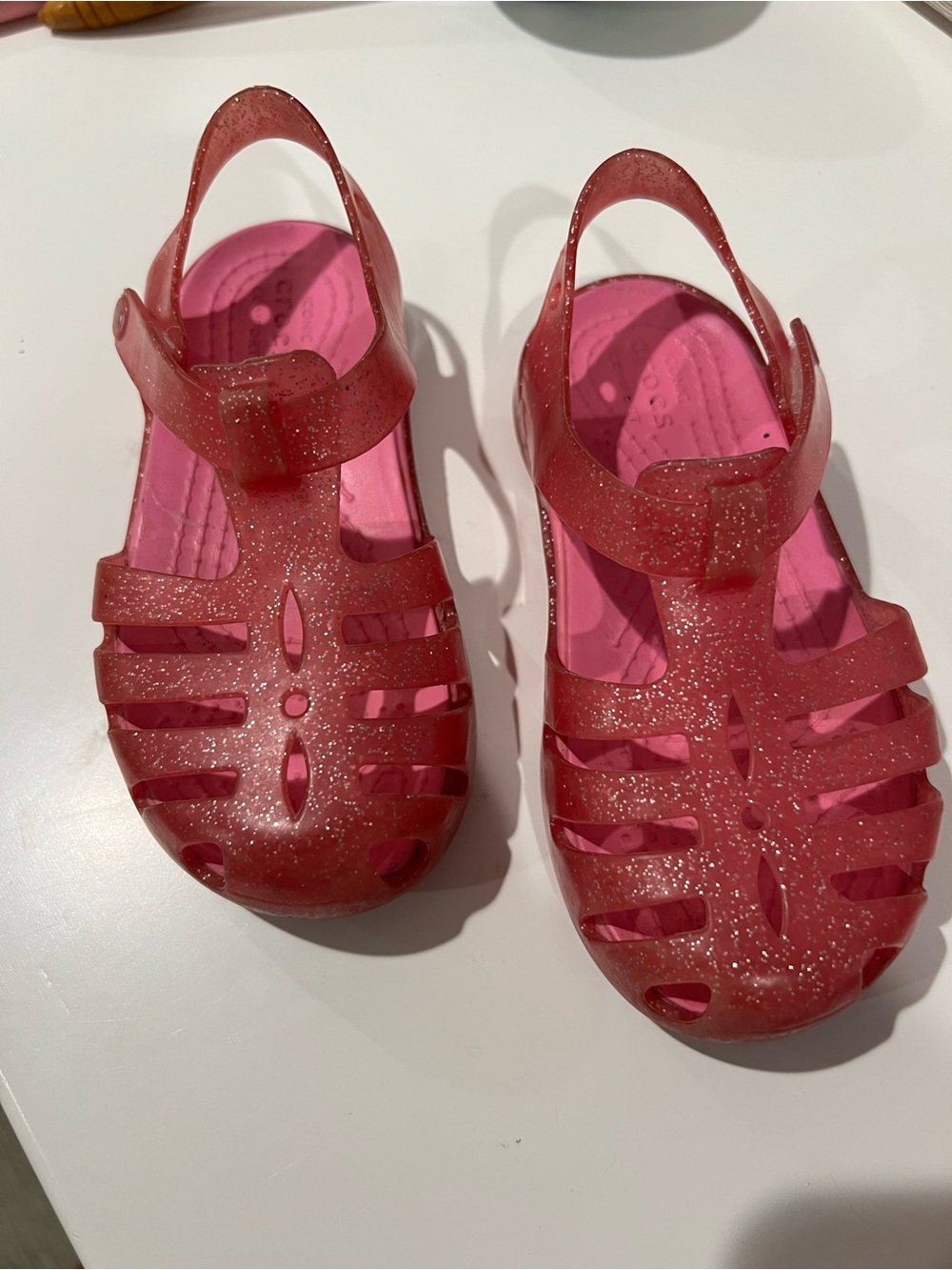 Crocs Isabella Glitter Jelly Sandals - Pink size 8